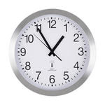 WANDUHR Silberfarben, Weiß  - Silberfarben/Weiß, Basics, Glas/Kunststoff (30cm) - Ambia Home