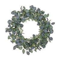 VĚNEC 51 cm - zelená, Natur, kov/textil (51cm) - Ambia Home