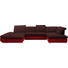 WOHNLANDSCHAFT in Textil Rot - Chromfarben/Rot, Design, Kunststoff/Textil (204/350/211cm) - Xora WOHNLANDSCHAFT in Textil Rot - Chromfarben/Rot, Design, Kunststoff/Textil (204/350/211cm) - Xora