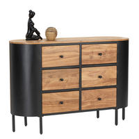 COMODĂ 120/83/40 cm  - negru/culoare lemn acacia, Trend, metal/lemn (120/83/40cm) - Ambia Home