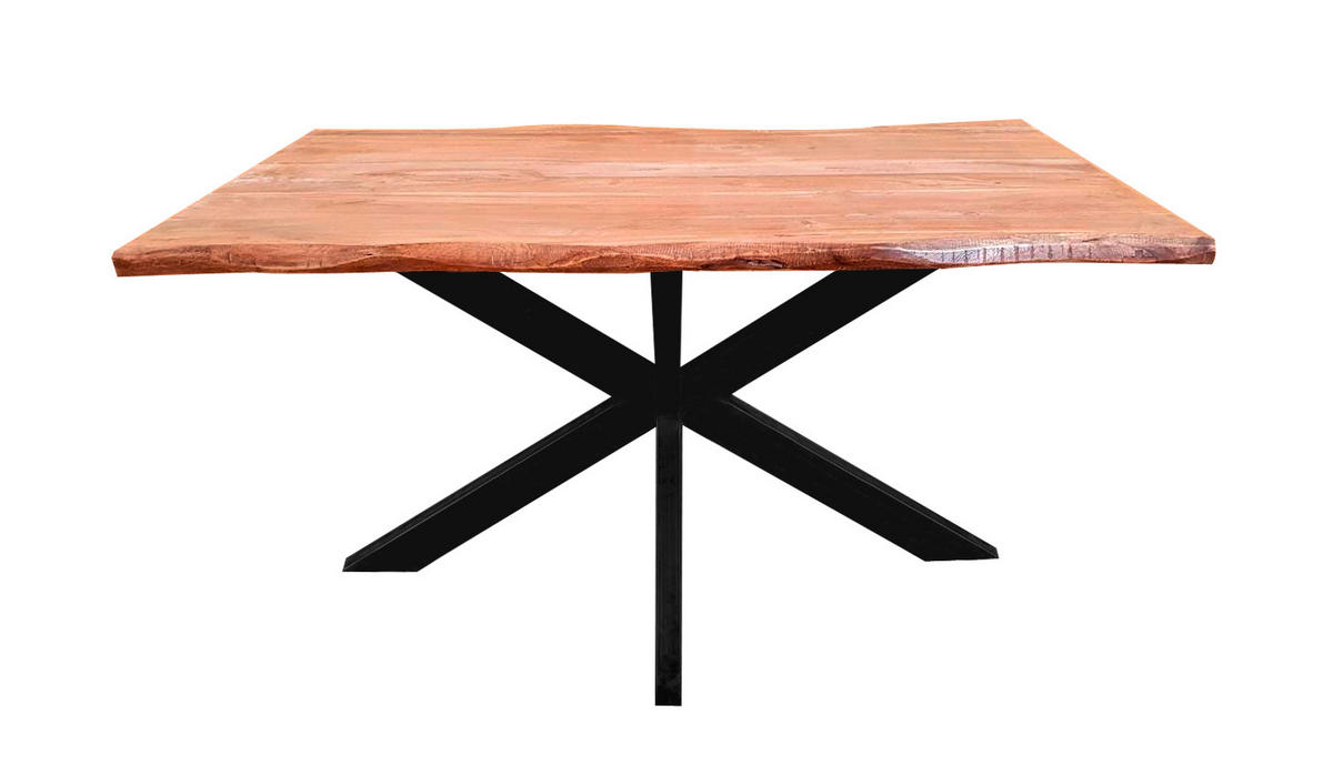 JEDÁLENSKÝ STÔL, akácia, čierna, farba akácie, 140/80/77 cm - čierna/farba akácie, Lifestyle, kov/drevo (140/80/77cm) - Landscape