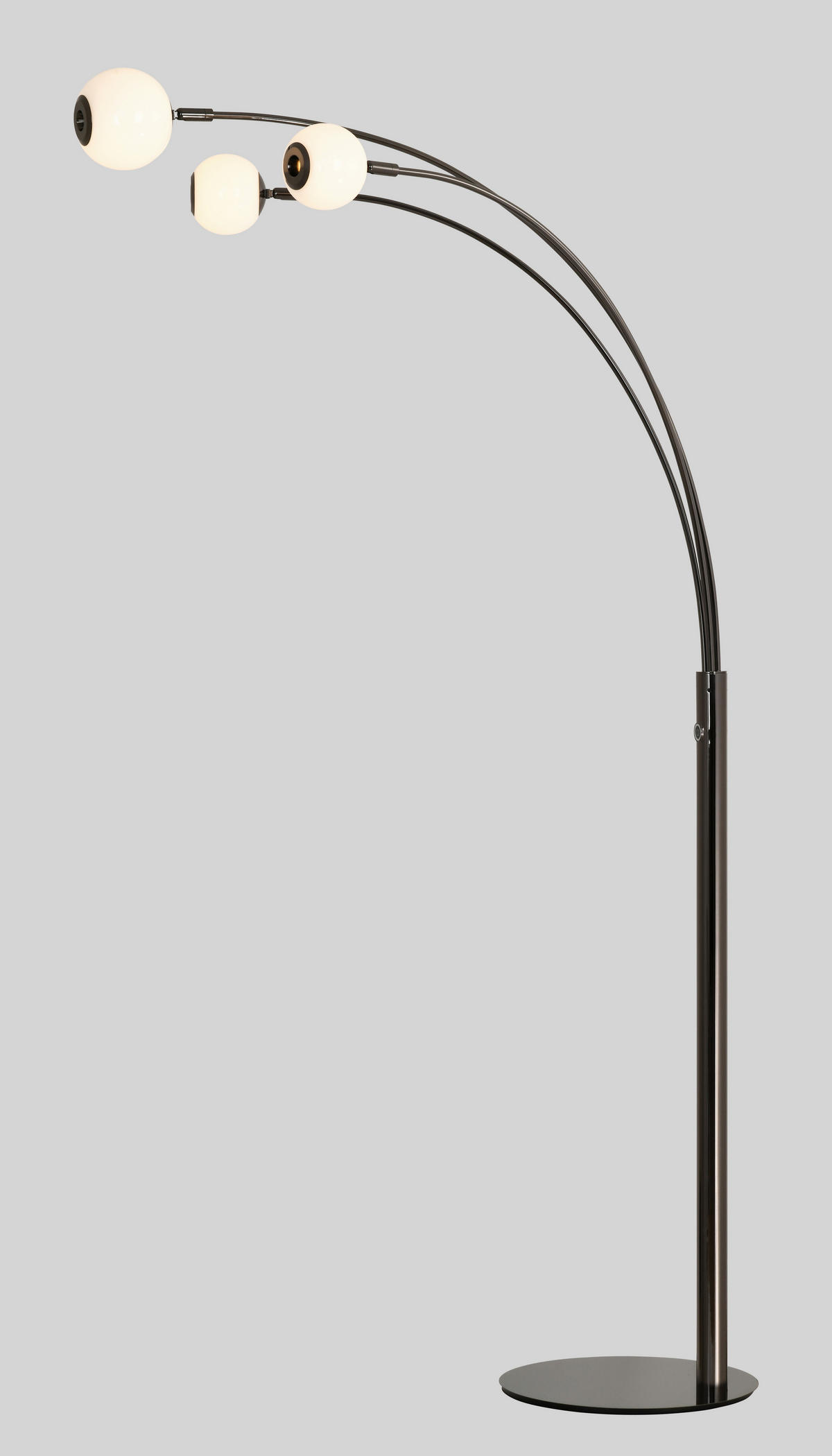 LED-STEHLEUCHTE Biarritz 87,5/162,5/52 cm  - Schwarzchrom, Design, Glas/Kunststoff (87,5/162,5/52cm)