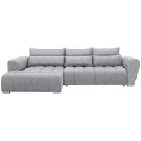 ECKSOFA in Webstoff Hellgrau  - Silberfarben/Hellgrau, Modern, Kunststoff/Textil (218/304cm) - Carryhome