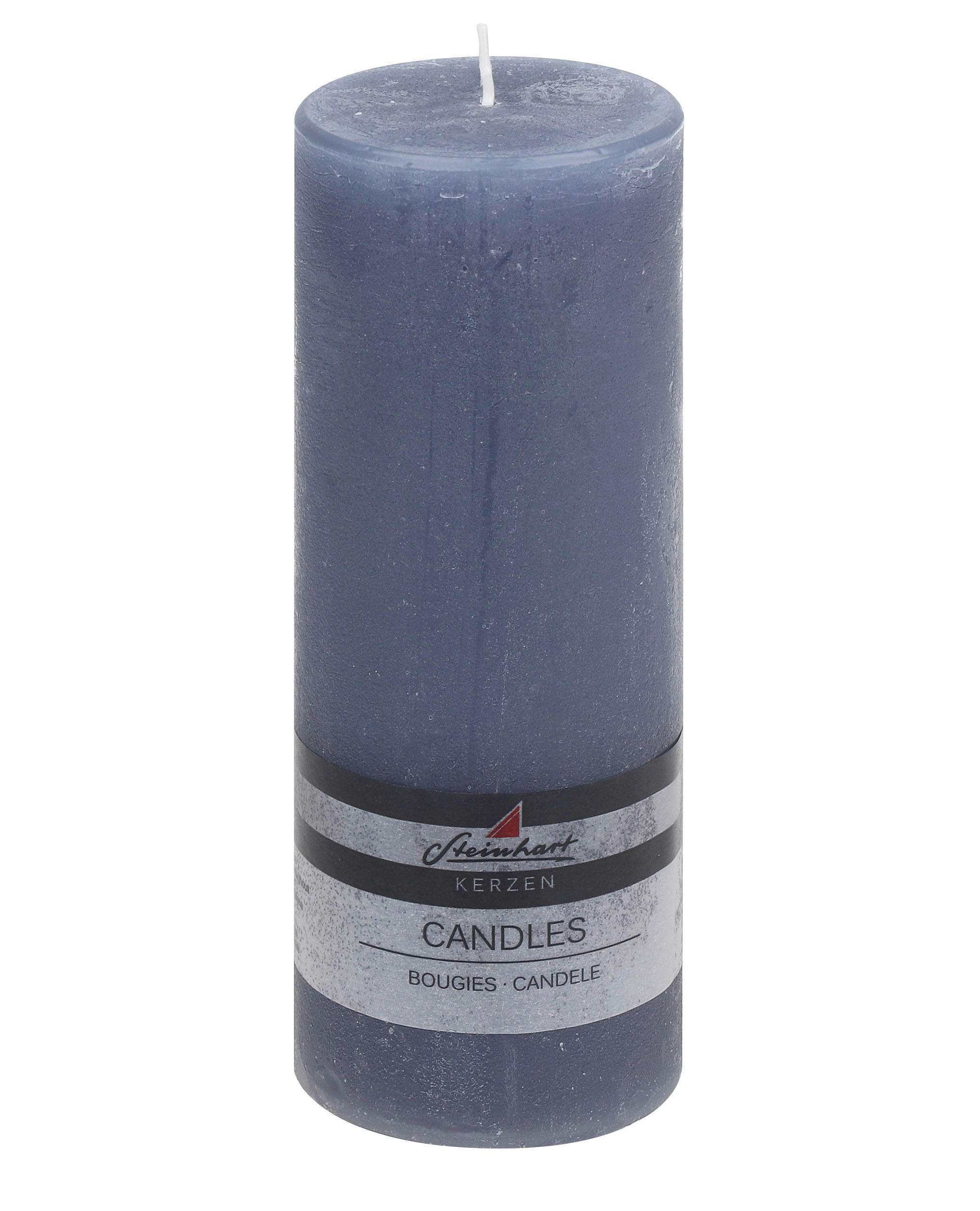 STUMPENKERZE  - Blau, Basics, Naturmaterialien (7,8/20,0cm) - Steinhart