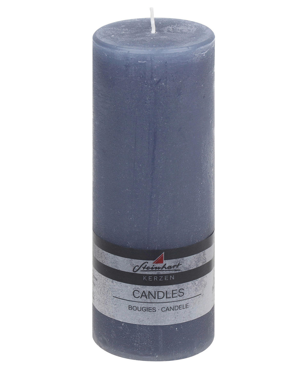 STUMPENKERZE  - Blau, Basics, Naturmaterialien (7,8/20,0cm) - Steinhart