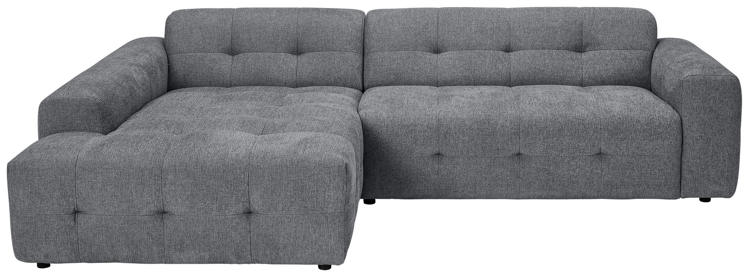ECKSOFA  in Flachgewebe Dunkelgrau  189/292 cm  - Dunkelgrau/Schwarz, KONVENTIONELL, Kunststoff/Textil (189/292cm) - Carryhome