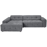 ECKSOFA in Flachgewebe Dunkelgrau  189/292 cm  - Dunkelgrau/Schwarz, KONVENTIONELL, Kunststoff/Textil (189/292cm) - Carryhome