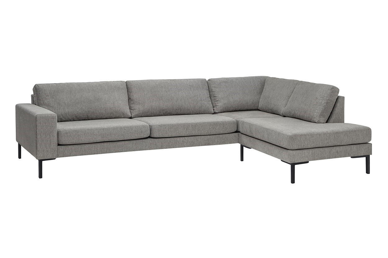 SOFFA i flatväv ljusgrå  - ljusgrå/svart, Klassisk, metall/trä (297/80/92/196cm) - Best Price