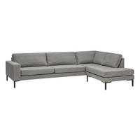 SOFFA i flatväv ljusgrå  - ljusgrå/svart, Klassisk, metall/trä (297/80/92/196cm) - Best Price