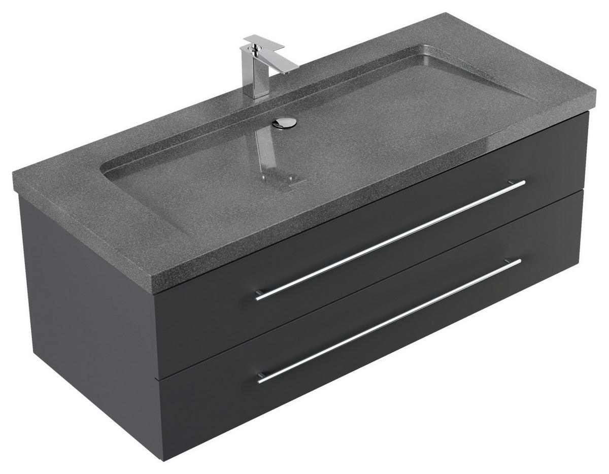 WASCHTISCHKOMBI 130 cm  - Graphitfarben, Basics, Holzwerkstoff/Stein (130cm) - MID.YOU