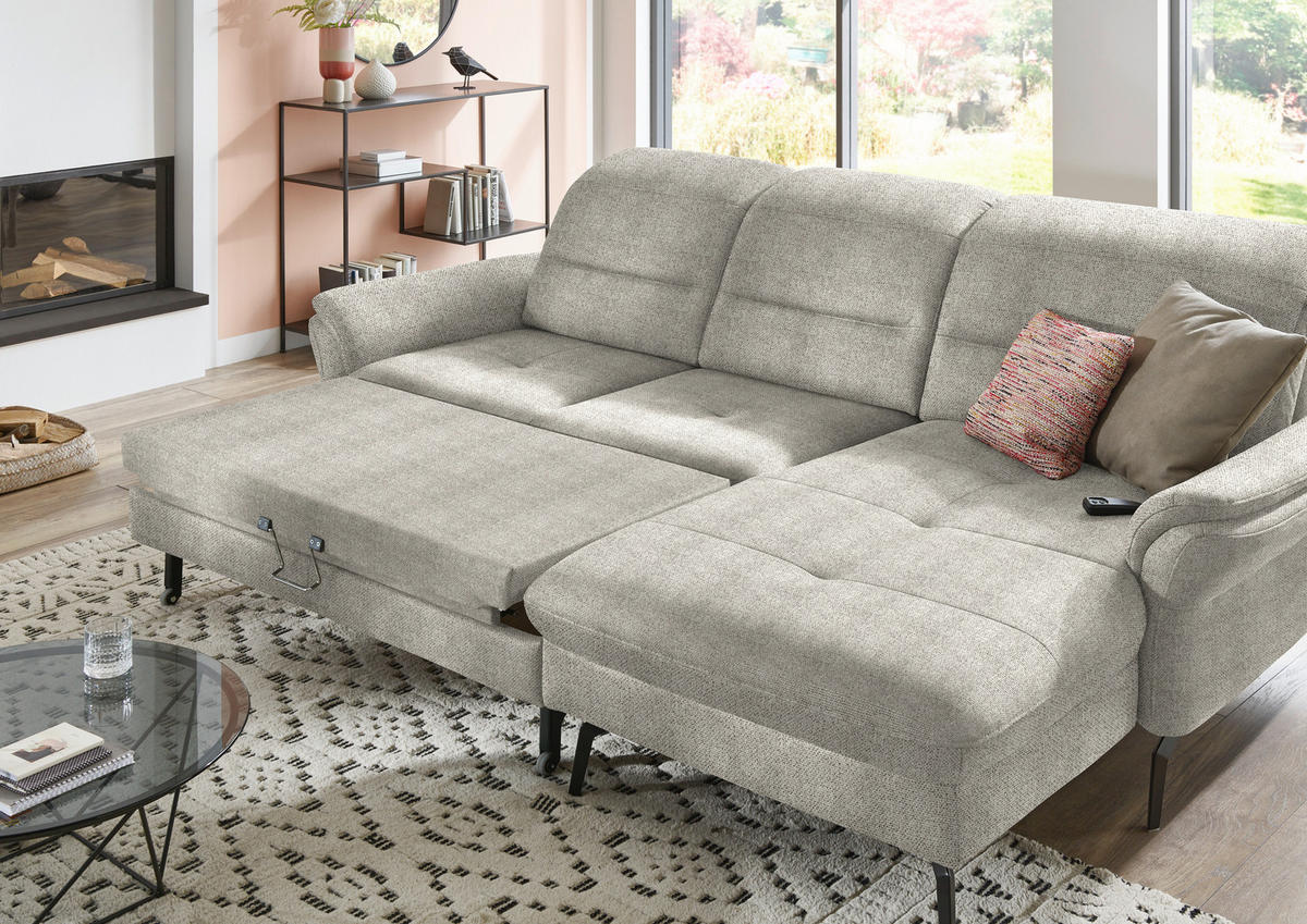 ECKSOFA in Flachgewebe Braun, Grün  - Schwarz/Braun, Konventionell, Textil/Metall (260/181cm) - Beldomo Speed