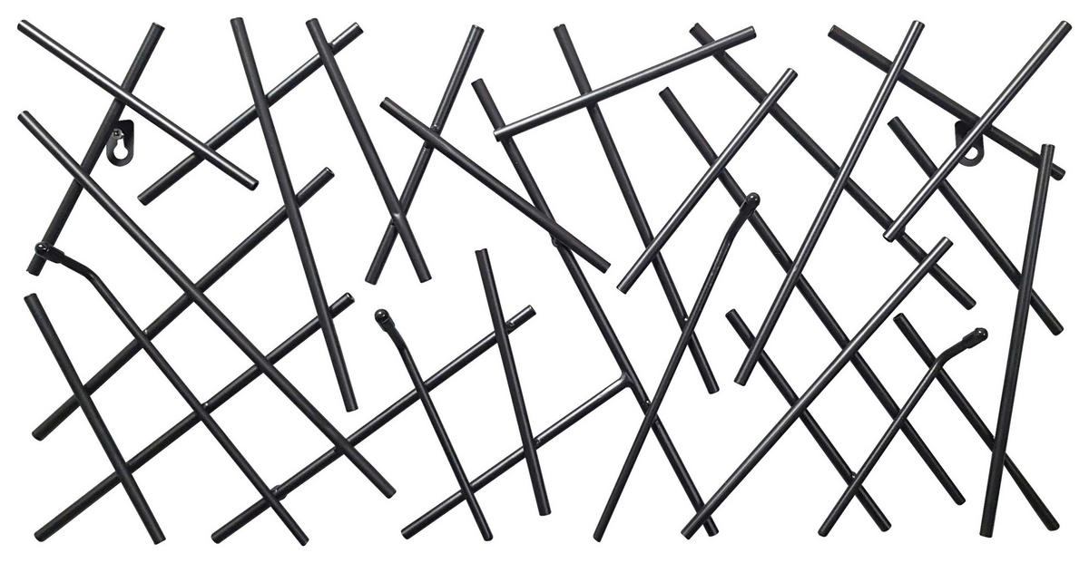 NÁSTĚNNÁ ŠATNA - černá, Design, kov (60/30/5cm)