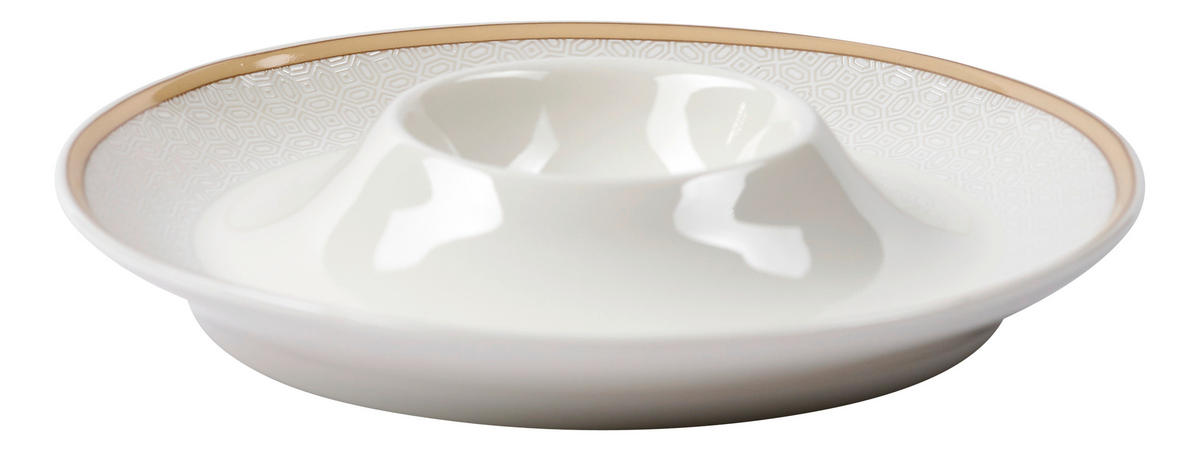 EIERBECHER Geo Keramik  - Beige/Weiß, KONVENTIONELL, Keramik (13/2cm) - Ritzenhoff Breker