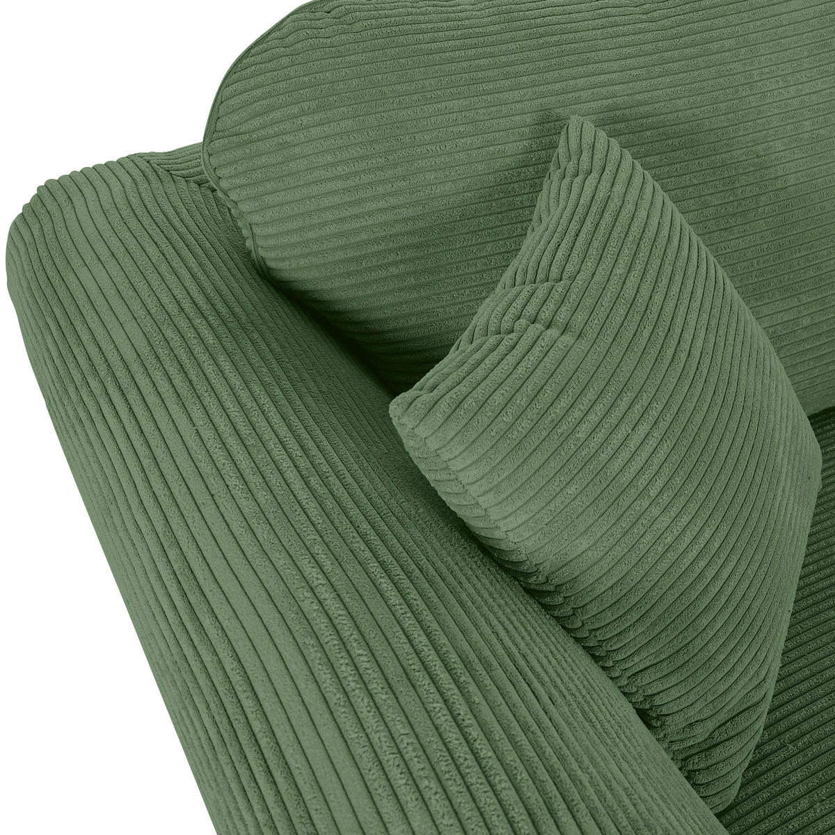 2-SITZER-SOFA in Cord Olivgrün  - Dunkelbraun/Olivgrün, Konventionell, Holz/Textil (190/70/90cm) - home24