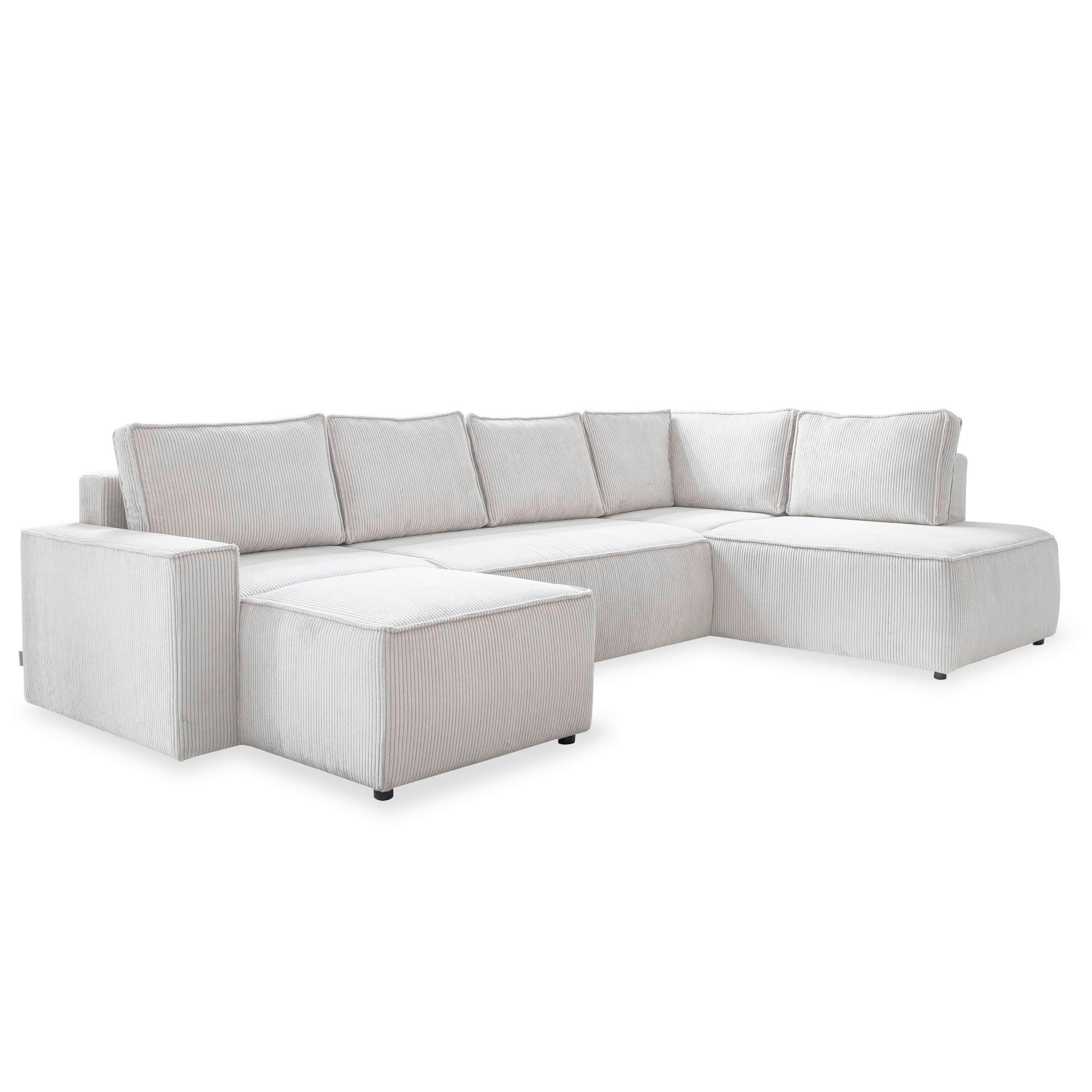 SJEDEĆA GARNITURA tekstil  bež   - bež/crna, Design, tekstil/plastika (156/322/194cm) - MID.YOU