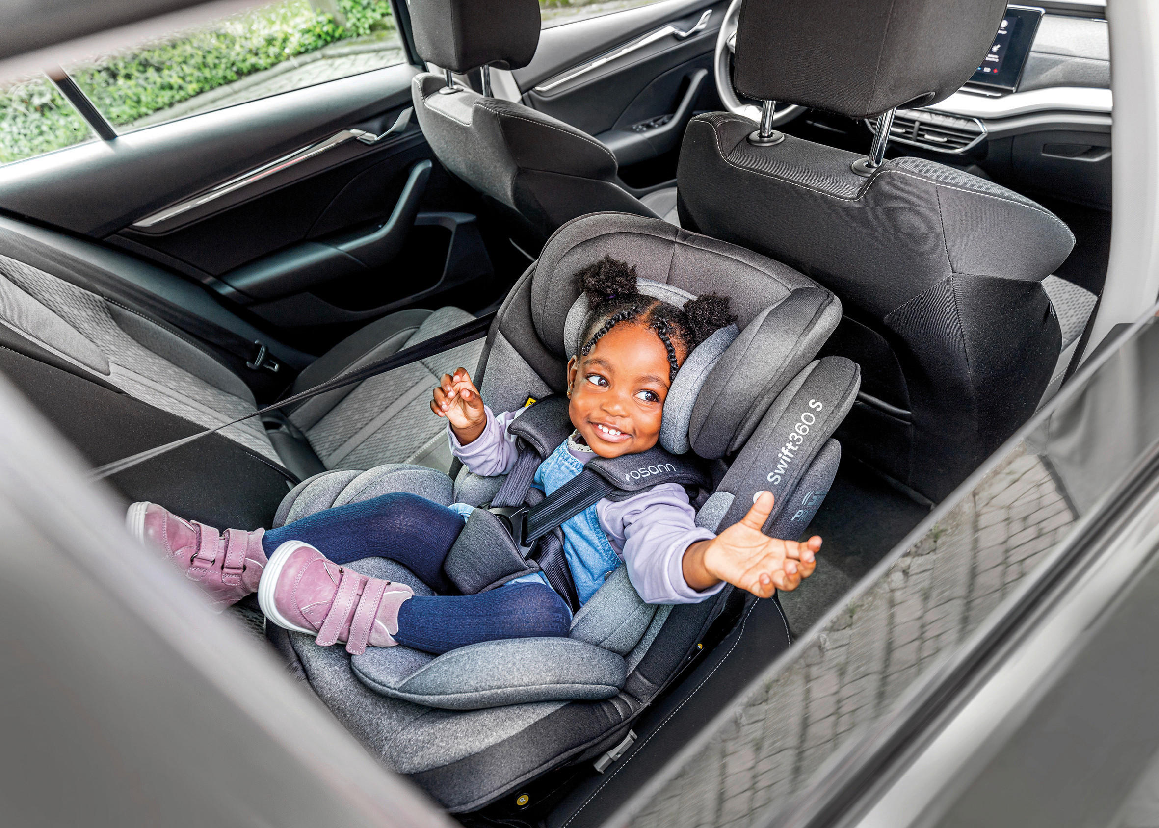REBOARDER-KINDERSITZ SWIFT360S ECE R 129 i-SIZE  - Dunkelgrau/Hellgrau, Basics, Kunststoff/Textil (44/60/50cm) - Osann