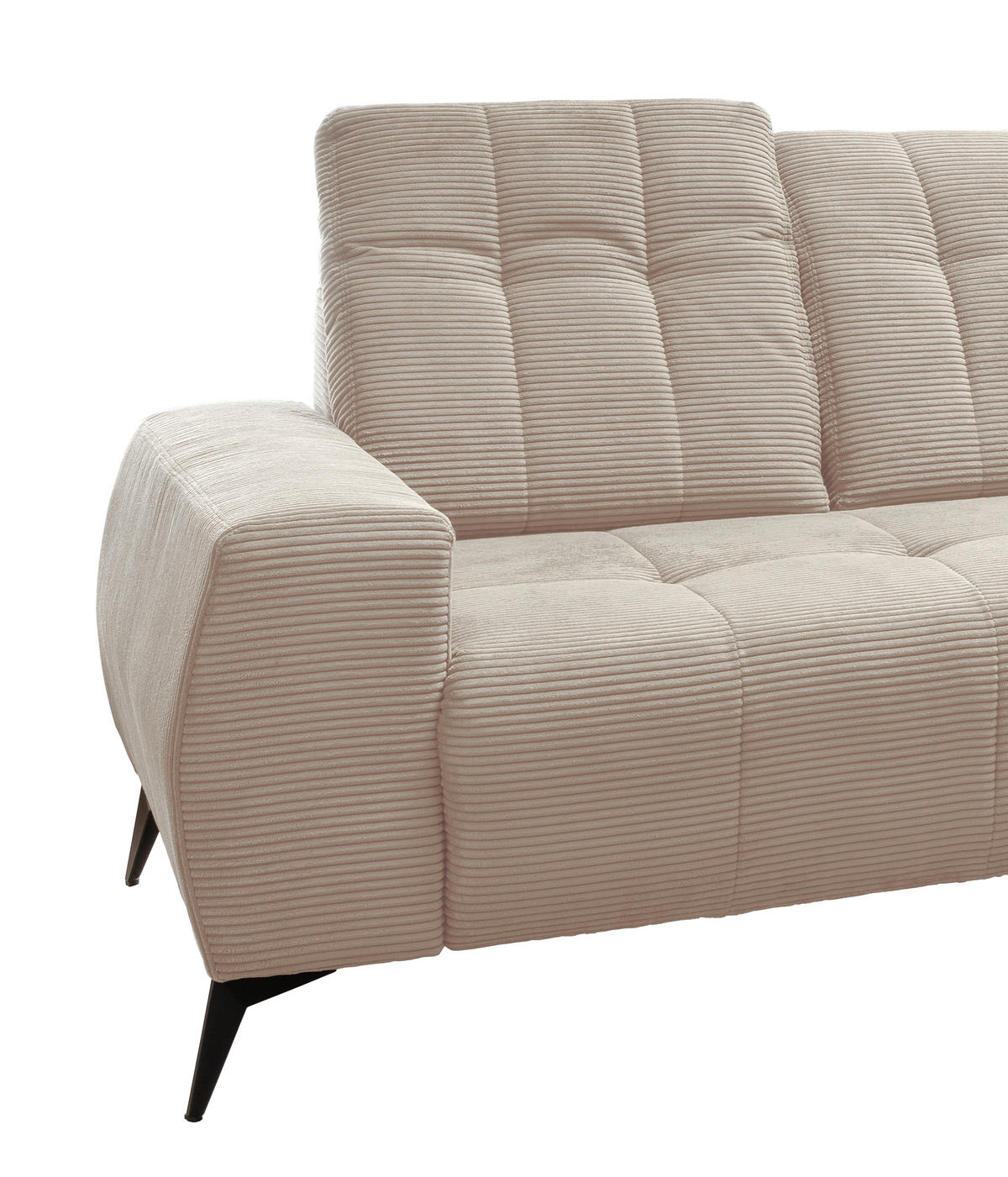 ECKSOFA in Cord Beige  258/180 cm  - Beige/Schwarz, MODERN, Textil/Metall (258/180cm) - Livetastic