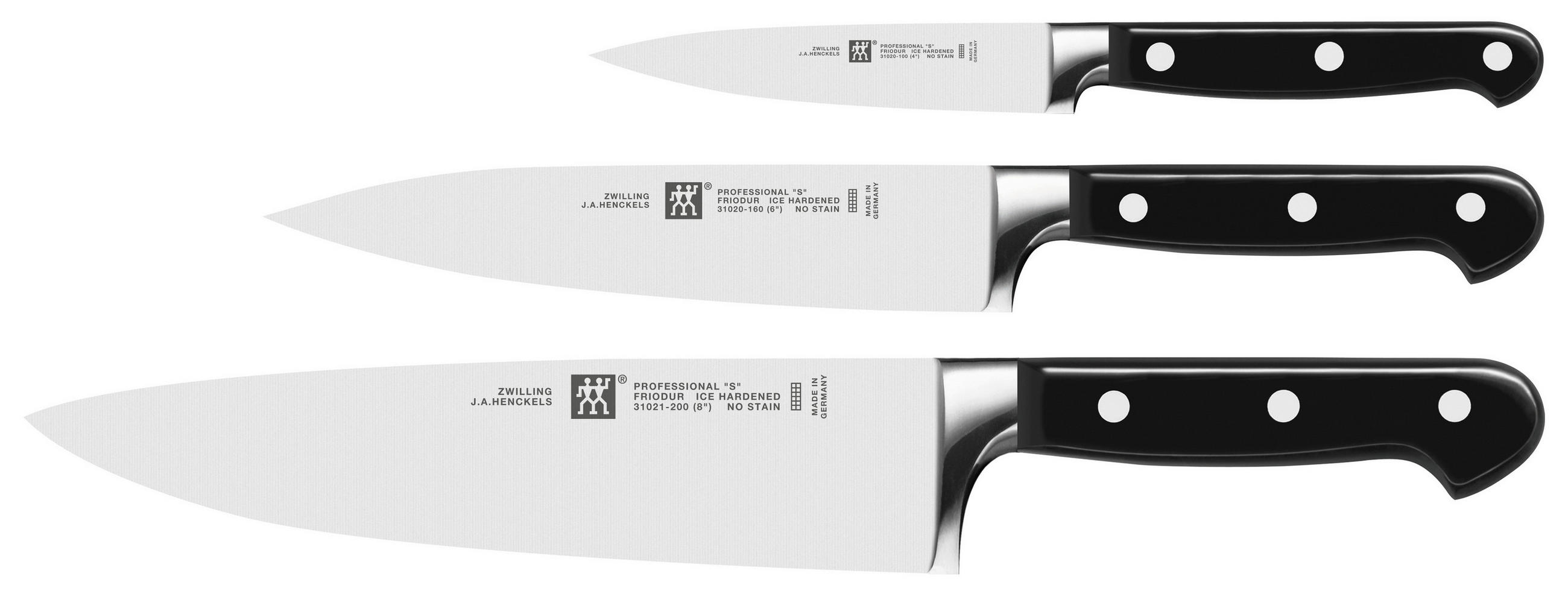 MESSERSET Zwilling Professional S 3-teilig - Schwarz, Basics, Kunststoff/Metall - Zwilling