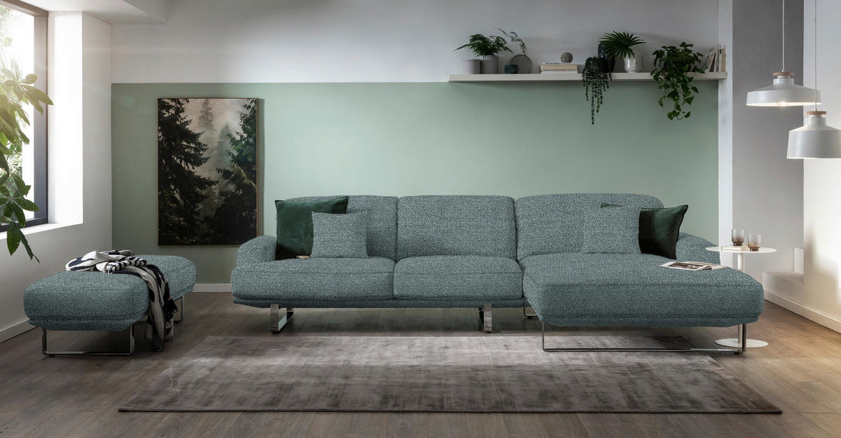 ECKSOFA in Webstoff Anthrazit  304/184 cm  - Anthrazit, Design, Textil/Metall (304/184cm) - Dieter Knoll