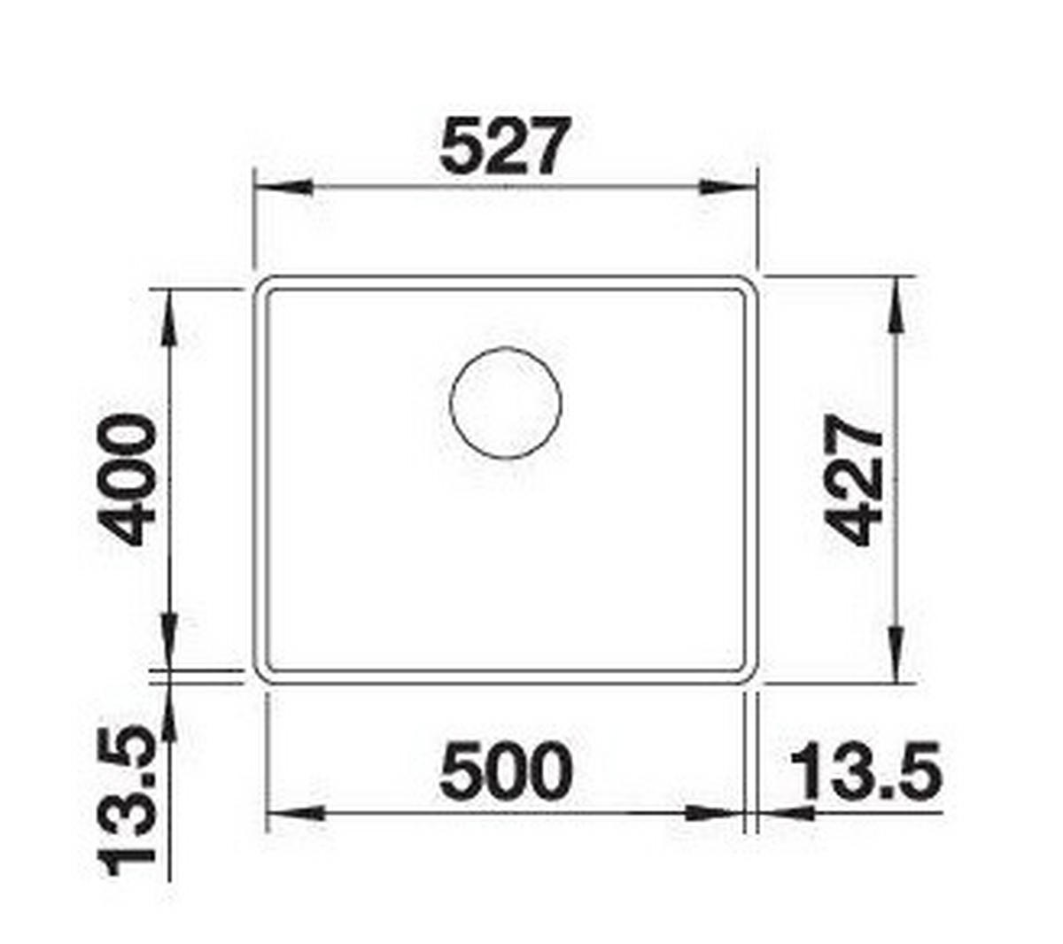 SPÜLE Subline  - Schwarz, Basics, Stein (52,7/20,3/42,7cm) - Blanco