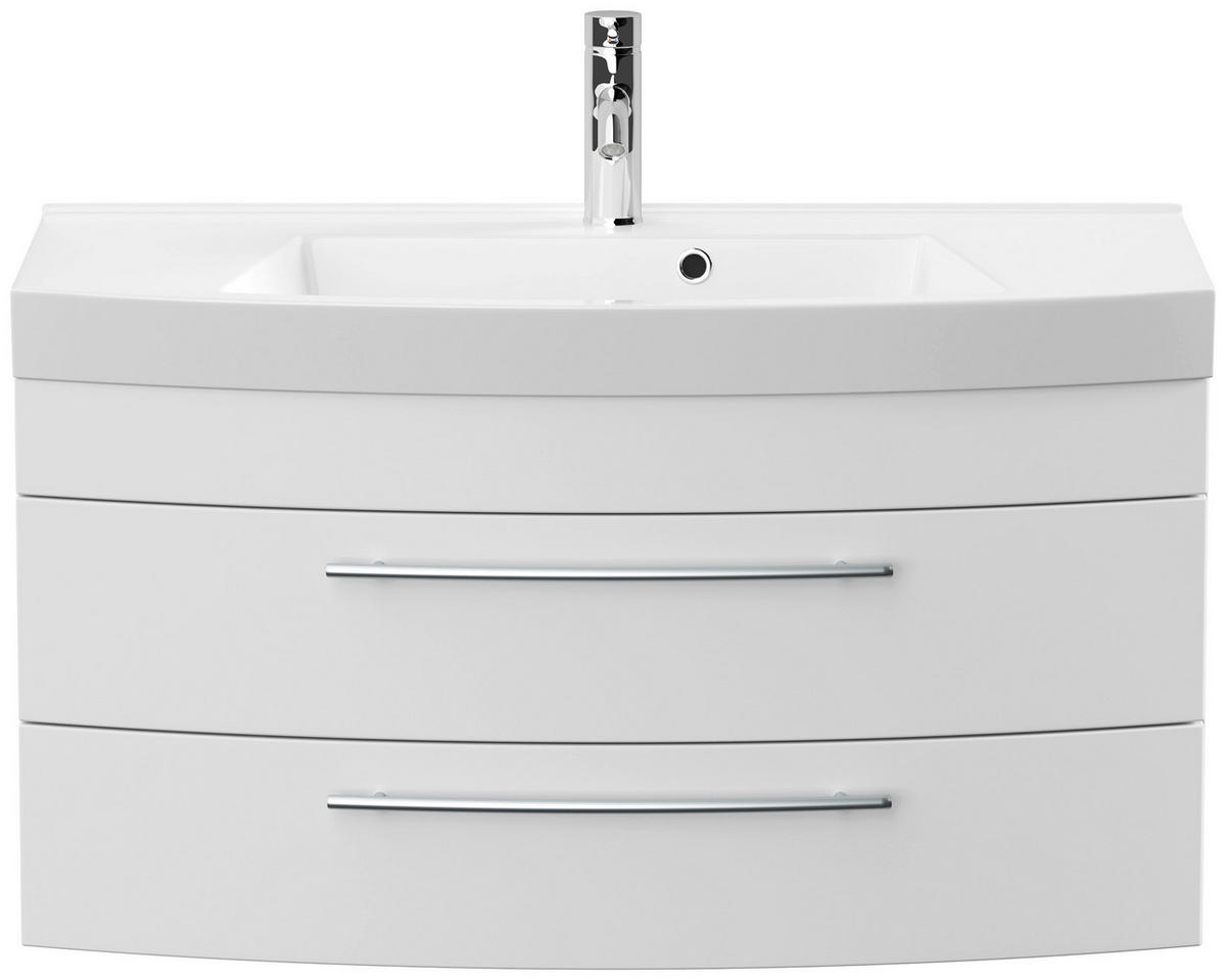 UMIVAL. ENOTA Z UMIVALNIKOM  - bela, Trend, kamen/kovina (100cm) - MID.YOU