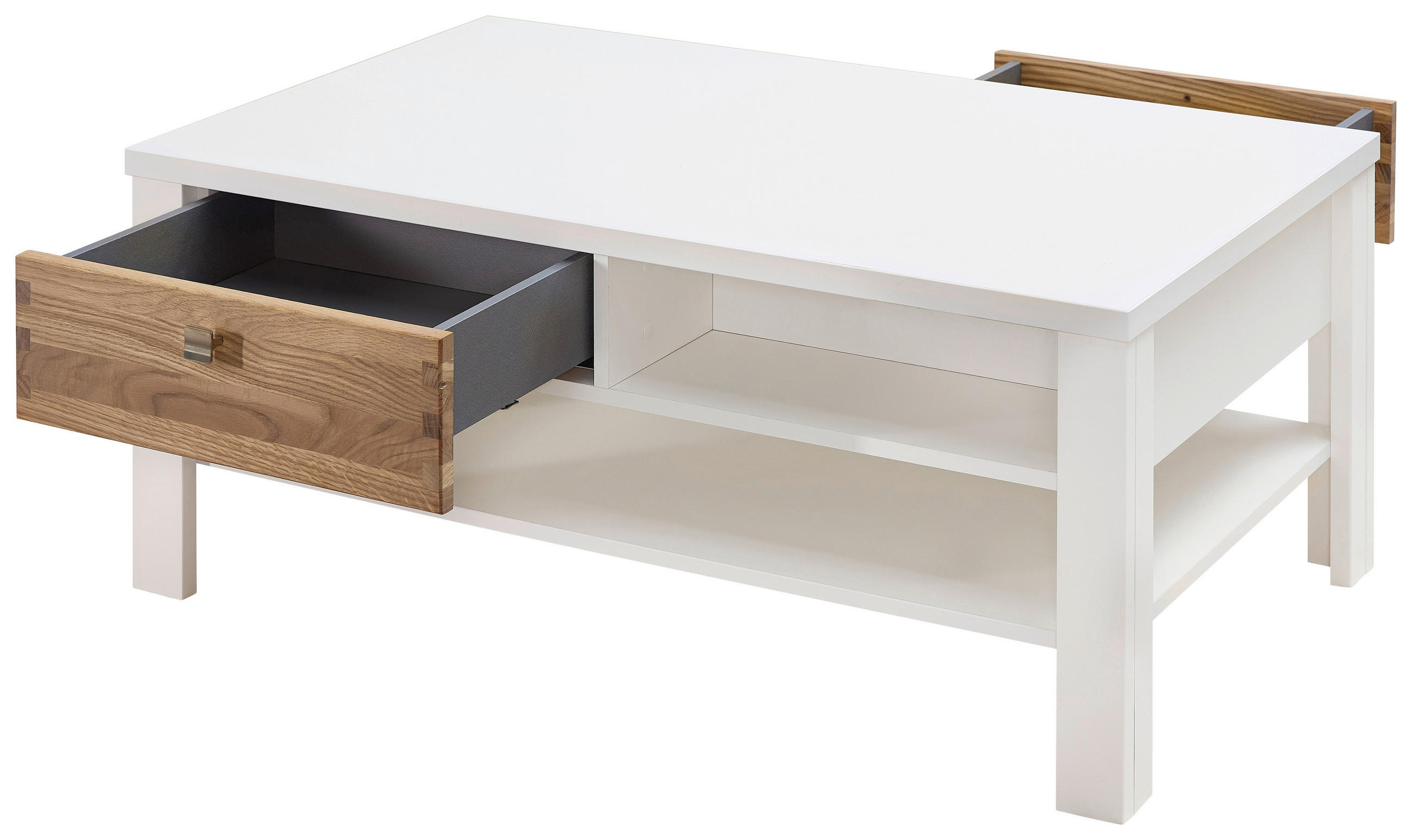 KLUBSKA MIZA, 110/45/65 cm - barve hrasta/bela, Moderno, kovina/leseni material (110/45/65cm) - Hom`in