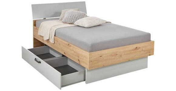 BETTKASTEN Grau  - Grau, MODERN, Holzwerkstoff (150/22/53cm) - Xora