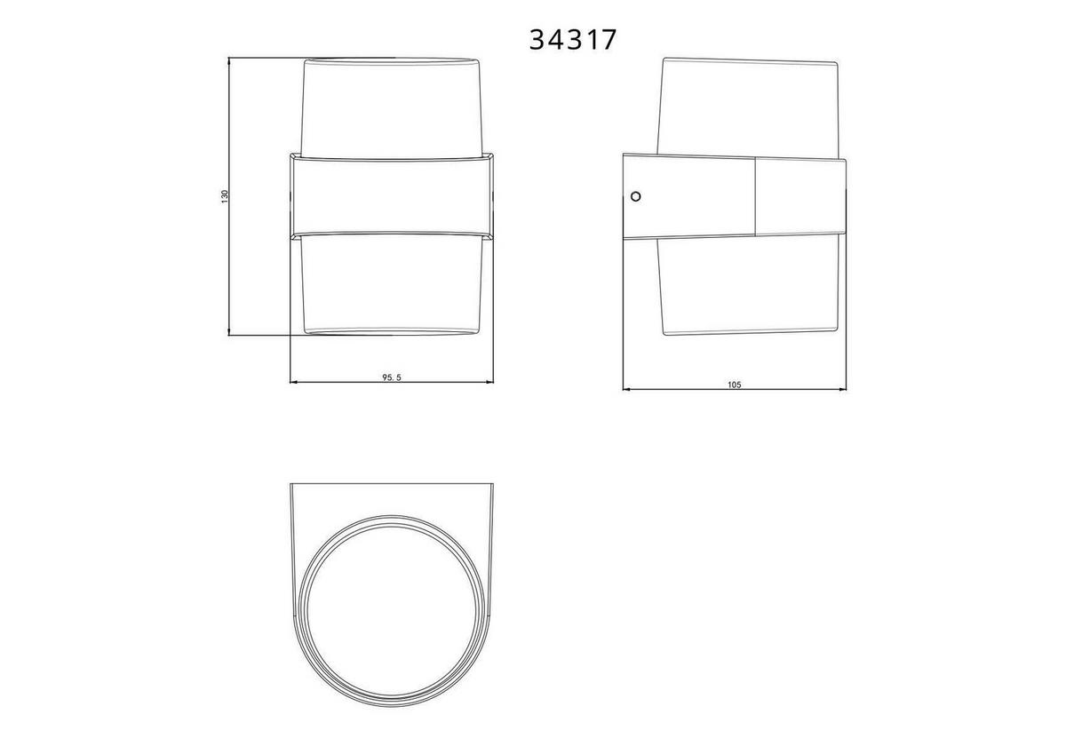 AUßENLEUCHTE 9,6/6 cm   - Klar/Anthrazit, Design, Kunststoff/Metall (9,6/6cm) - Globo