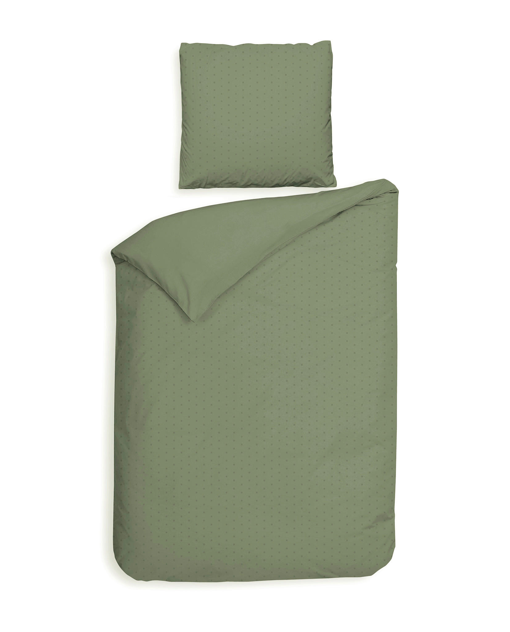 BETTWÄSCHE 2-teilig Punto Makosatin 155/220 cm  - Grün, Basics, Textil (155/220cm) - Heckettlane