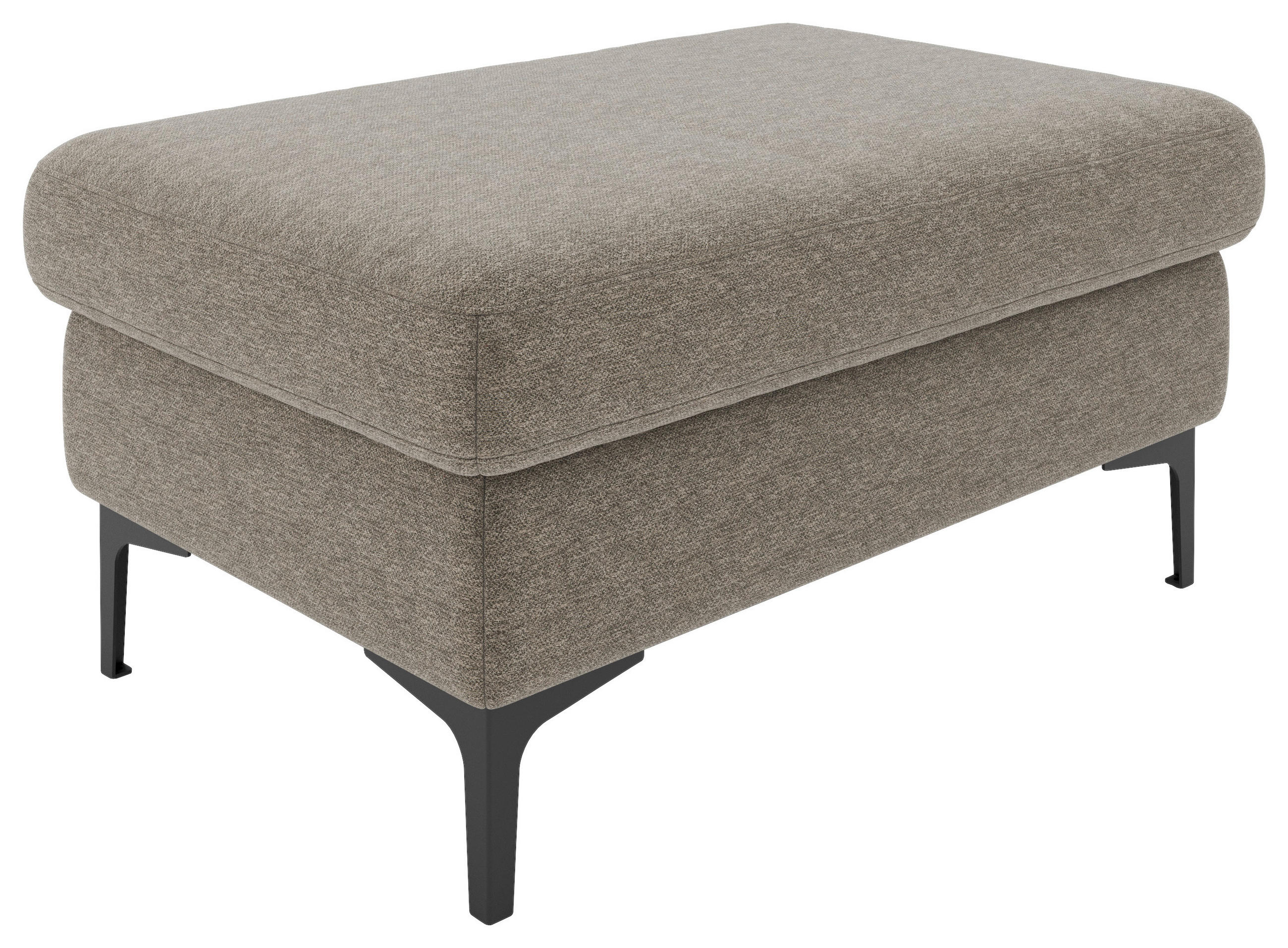 HOCKER in Textil, Holzwerkstoff Taupe  - Taupe/Schwarz, Design, Holzwerkstoff/Textil (90/48/60cm) - Pure Home Lifestyle