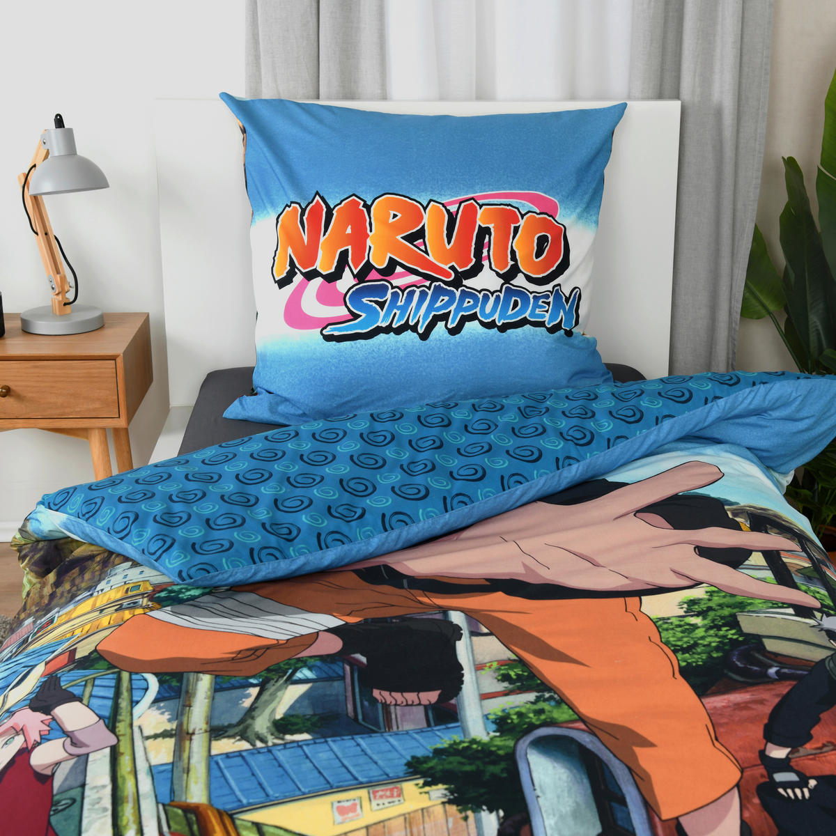 JUGENDBETTWÄSCHE Naruto Shippude Renforcé 135/200 cm  - Multicolor/Hellblau, Design, Textil (135/200cm) - Herding