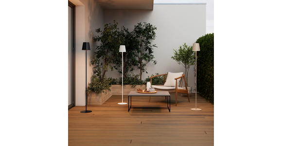 AKKU-STEHLEUCHTE 22/130 cm    - Sandfarben, Design, Kunststoff/Metall (22/130cm) - Novel