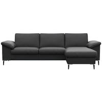 Freisteller von Livetastic ECKSOFA Schwarz Echtleder.