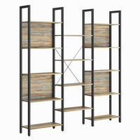 AKTENREGAL Braun, Schwarz  - Schwarz/Braun, Basics, Holzwerkstoff (158/166/24cm) - Boxxx