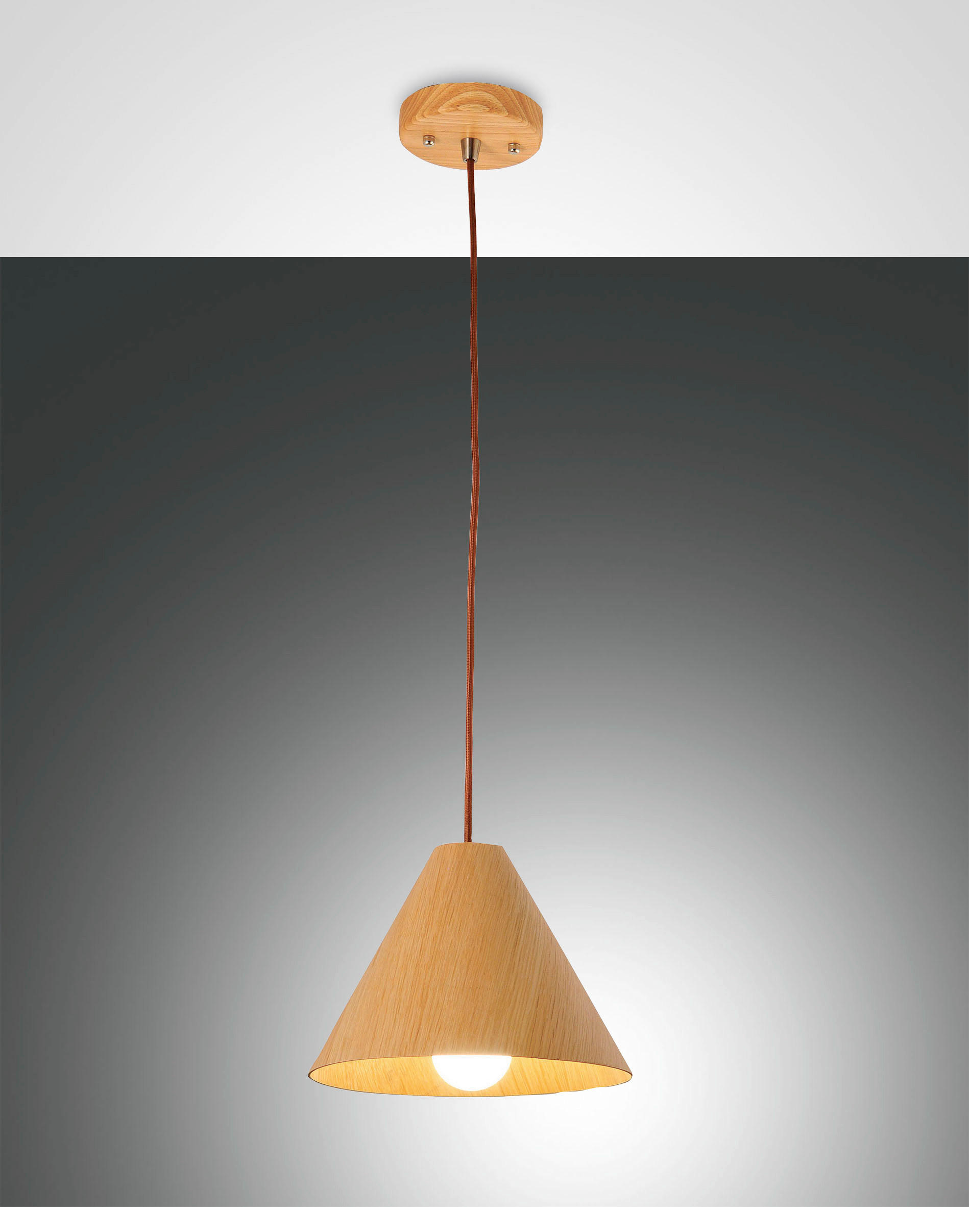 PENDELLEUCHTE 25/200 cm  - Design, Holz/Textil (25/200cm) - Fabas Luce