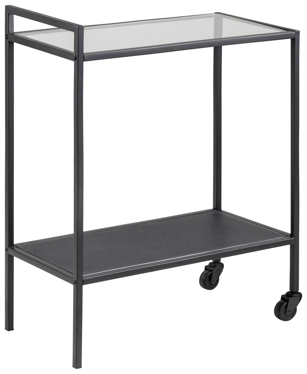 SERVIERWAGEN Klar  - Klar/Schwarz, Basics, Glas/Kunststoff (60/75/30cm) - MID.YOU