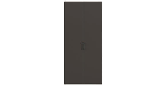 DREHTÜRENSCHRANK 101/235/61 cm,  in Graphitfarben, 2-türig  - Edelstahlfarben/Graphitfarben, Basics, Holzwerkstoff/Metall (101/235/61cm) - Novel