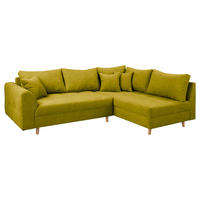 ECKSOFA Ariella Hellgrün Mikrofaser  - Naturfarben/Hellgrün, Design, Holz/Textil (231/161cm) - Livetastic