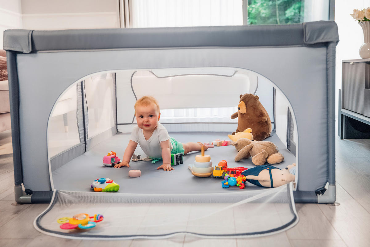 LAUFGITTER Willow  127/187/68 cm  - Sandfarben/Beige, Basics, Kunststoff (127/187/68cm) - Lionelo