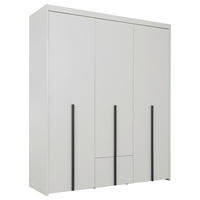 KLEIDERSCHRANK 3-türig Weiß  - Schwarz/Weiß, MODERN, Holzwerkstoff (181/215/60cm) - MID.YOU