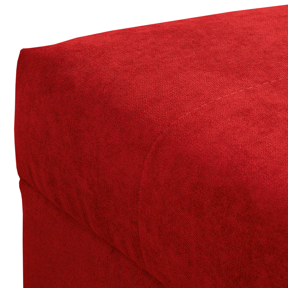 ECKSOFA inkl. Hocker Ariella Rot Mikrofaser Rückenkissen, Hocker  - Rot/Naturfarben, Design, Holz/Textil (161/231cm) - Livetastic