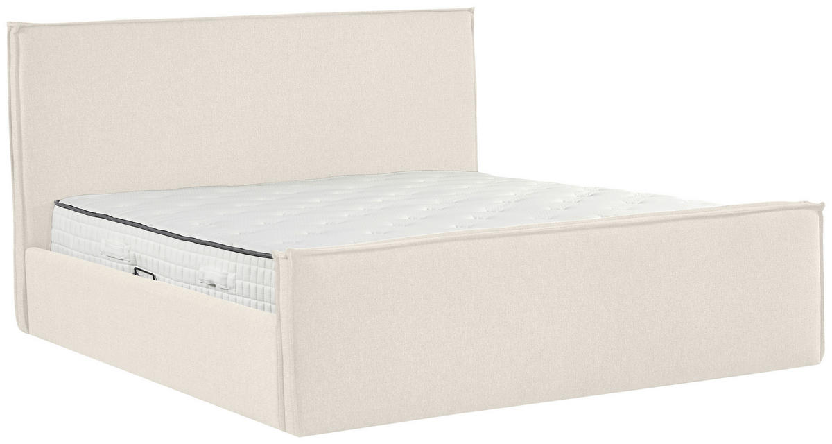 POLSTERBETT Lattenrost, Bettkasten Creme 180/200 cm  - Creme/Schwarz, MODERN, Holz/Kunststoff (180/200cm) - Livetastic