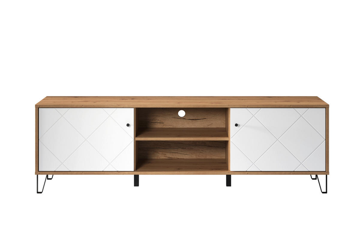 LOWBOARD TOUCH  183/56/40 cm  - Schwarz/Weiß, Design, Holzwerkstoff/Kunststoff (183/56/40cm) - MID.YOU