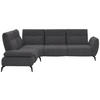 ECKSOFA in Webstoff Dunkelgrau  - Dunkelgrau/Schwarz, Design, Textil/Metall (223/290cm) - Moderano