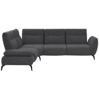 ECKSOFA in Webstoff Dunkelgrau  - Dunkelgrau/Schwarz, Design, Textil/Metall (223/290cm) - Moderano