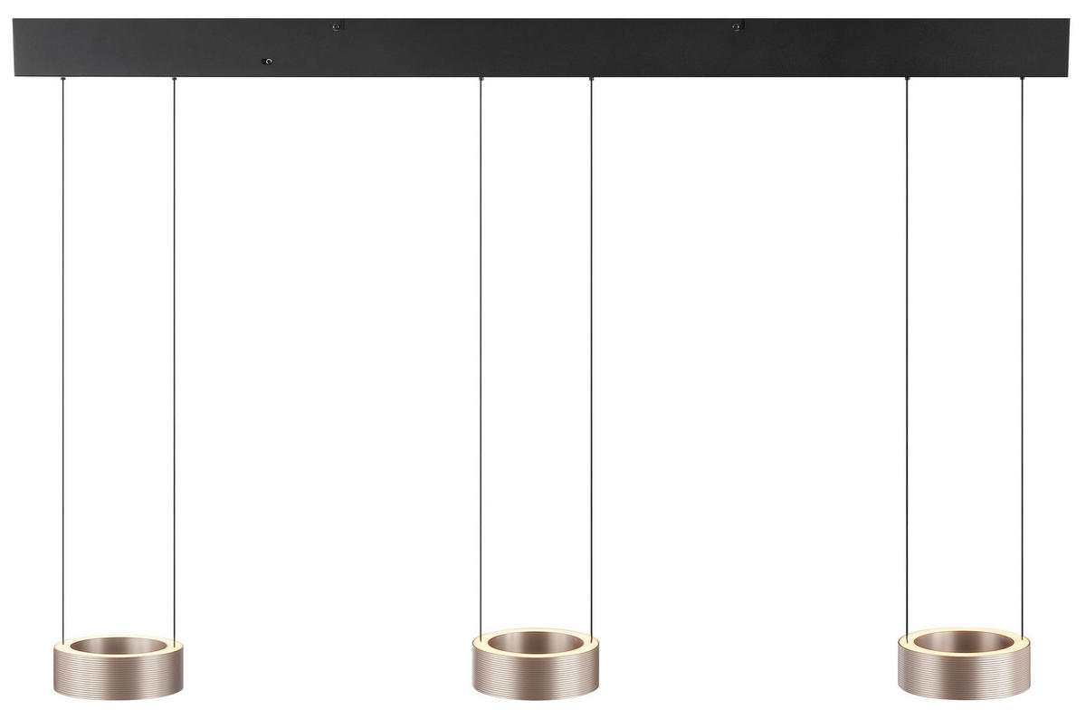 LED-HÄNGELEUCHTE  115/120/15 cm   - Schwarz/Braun, Design, Kunststoff/Metall (115/120/15cm) - Brilliant