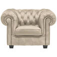 CHESTERFIELD-SESSEL - Wengefarben/Creme, LIFESTYLE, Holz/Textil (115/76,5/96cm) - Landscape