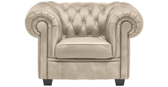 CHESTERFIELD-SESSEL - Wengefarben/Creme, LIFESTYLE, Holz/Textil (115/76,5/96cm) - Landscape