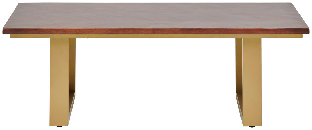 COUCHTISCH in Holz, Metall  - Goldfarben/Walnussfarben, Design, Holz/Metall (120/40/60cm) - MID.YOU