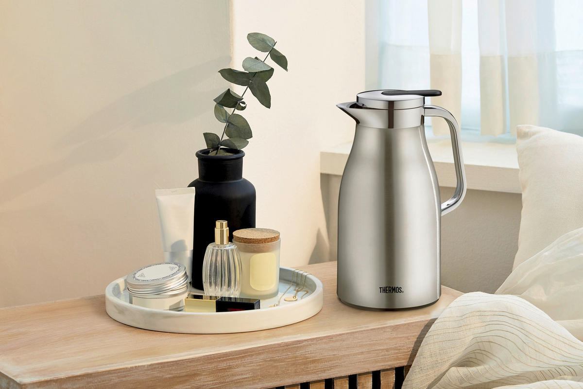 ISOLIERKANNE 1.0 l  - Silberfarben, Design, Metall (1.0l)